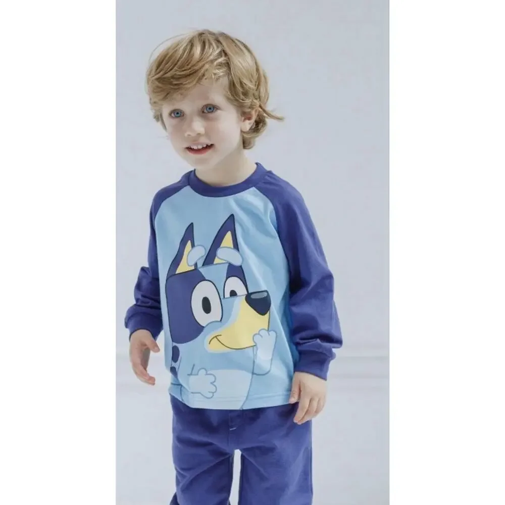 Bluey Little Boys T-Shirt and Jogger French Terry Pants Outfit Set 7-8